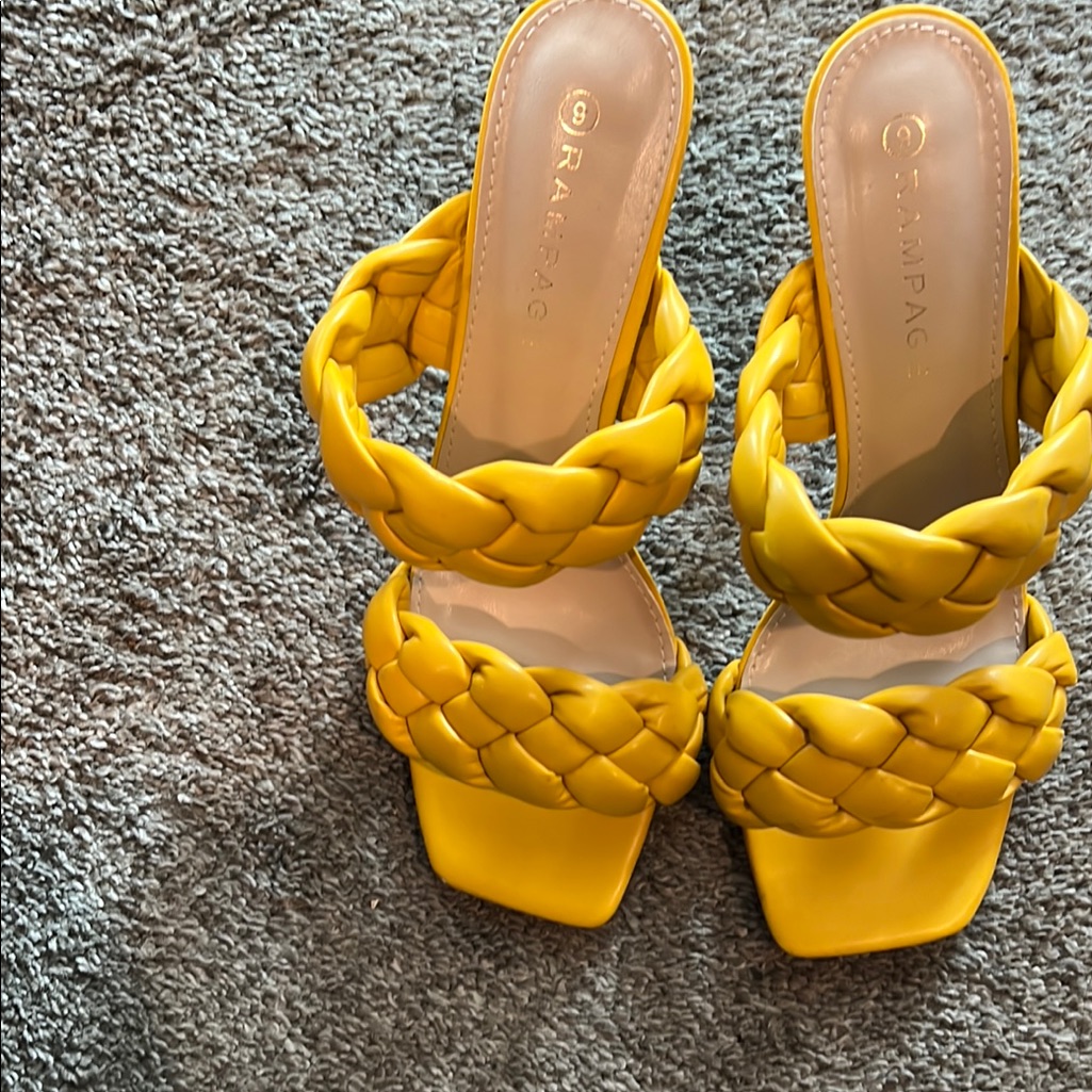 Champagne Yellow Braided Womens Sandals